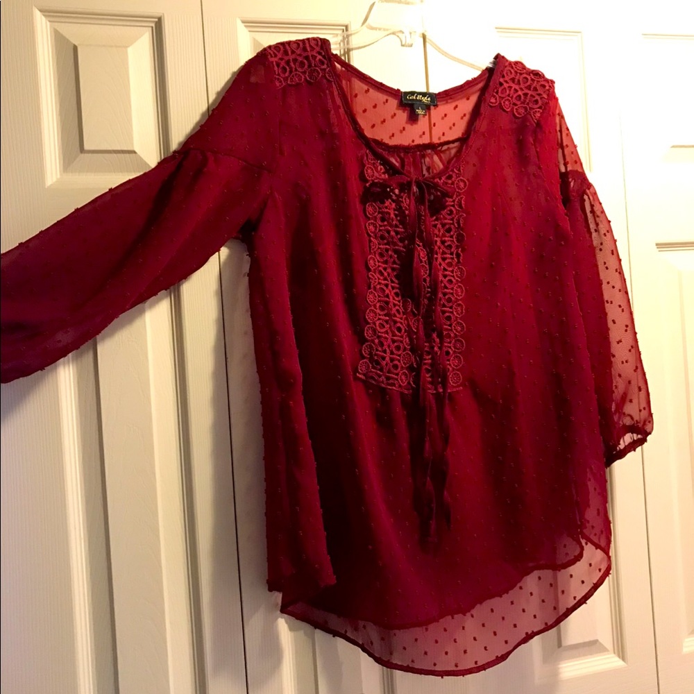 New Burgundy Blouse